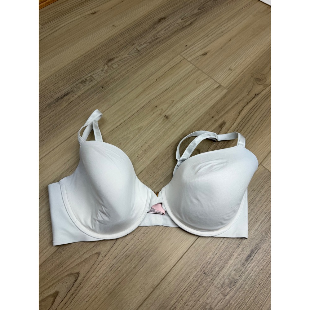 Victorias Secret White T-Shirt Lightly Lined Demi Bra 38DDD Underwire Smooth Cup - Picture 2 of 9